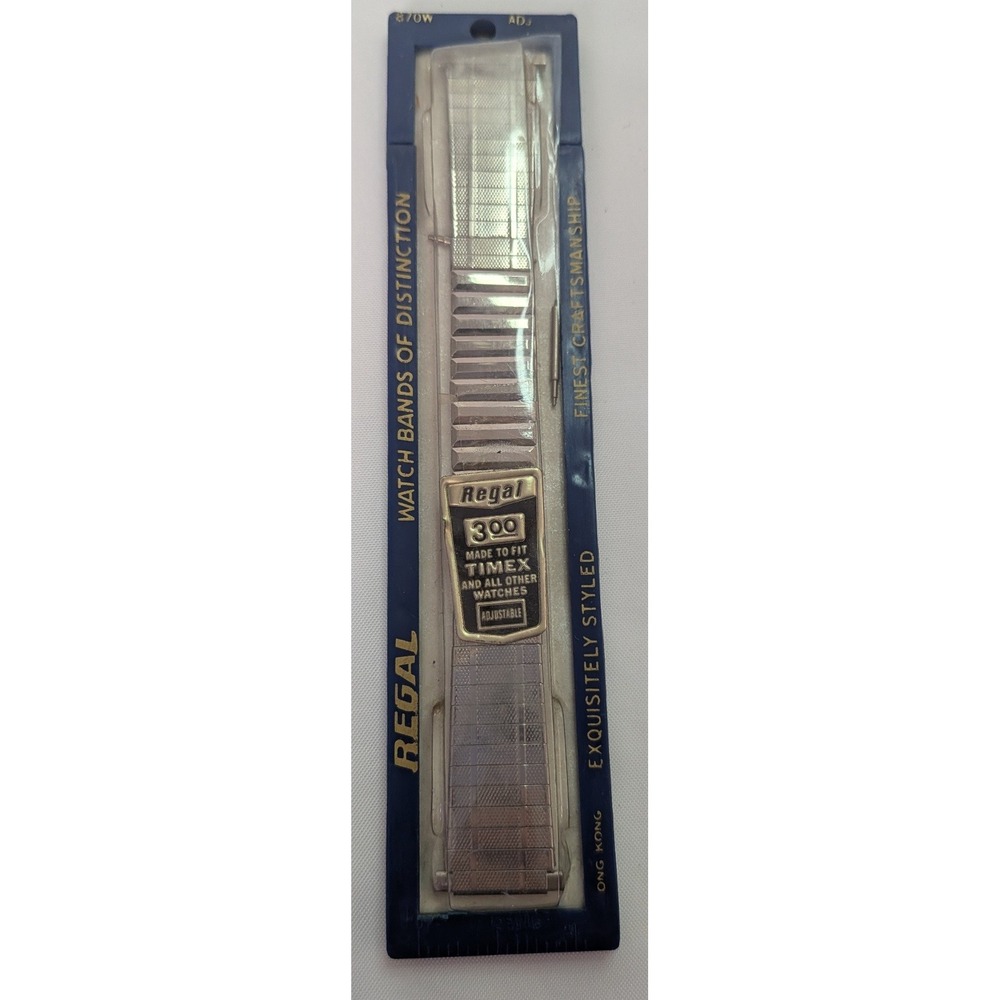 Regal Watch Band Unisex Adjustable Silver NEW Vintage 300 Expansion Timex Fit